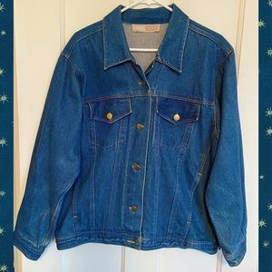 Vintage Mississippi Banks Large Jean Jacket Blue
